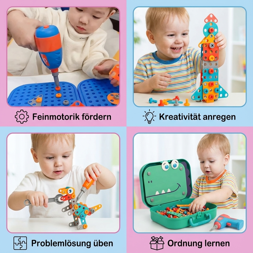 Handwerker Bauset für Kinder im Niedlichen Dino Design