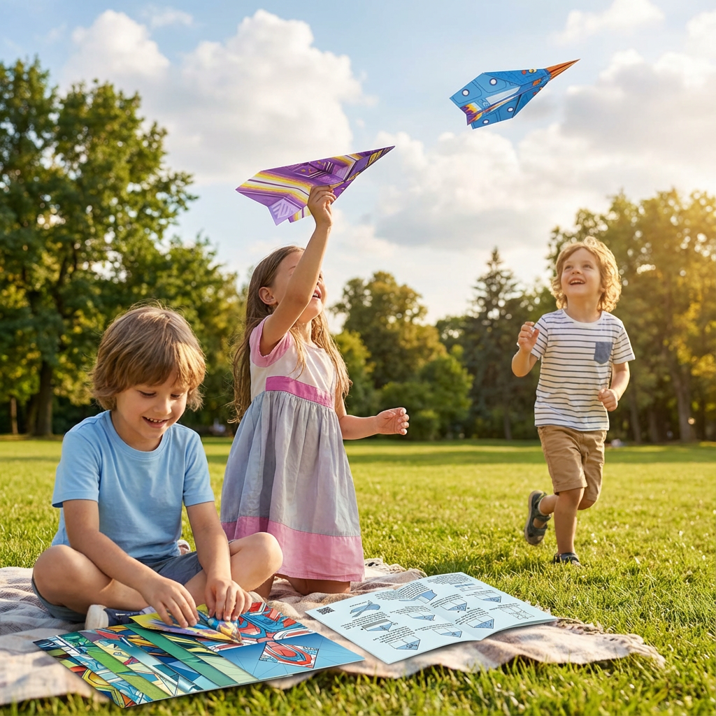 Papier Flieger Bau Set mit Anleitungen