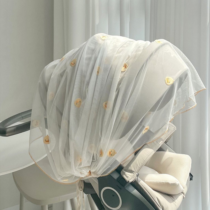 Kinderwagen Abdeckung mit Musselintuch & Moskitonetz für Babys