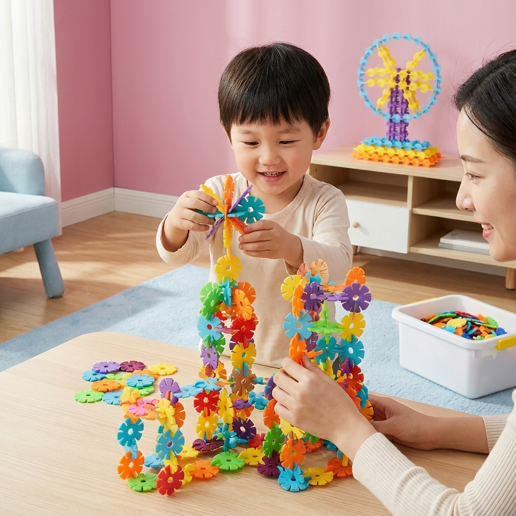 Flockenförmige Montessori Spielbausteine