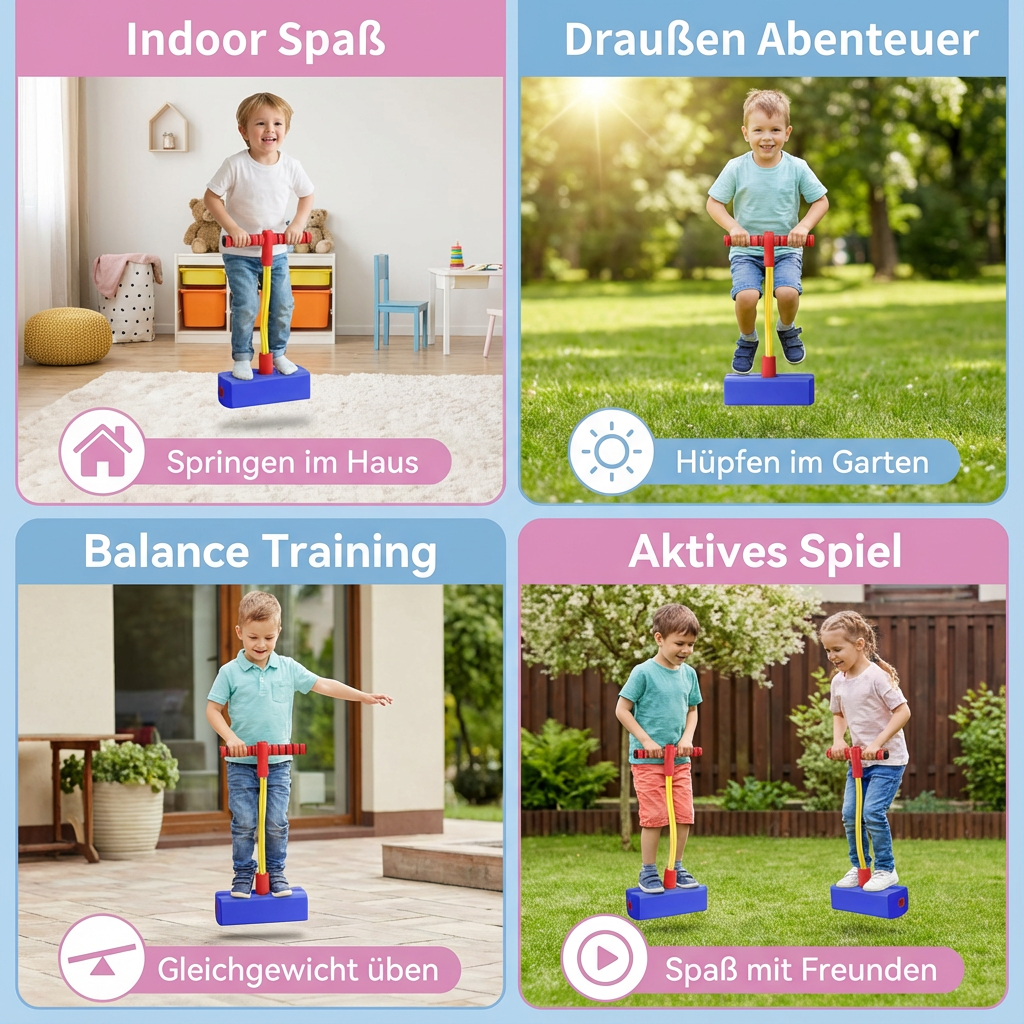 Kinder-Pogo-Hüpfer aus Schaumstoff – Hüpfspielzeug für drinnen & draußen