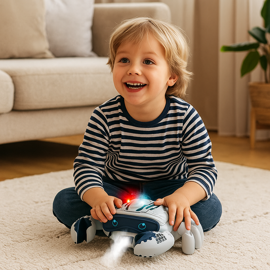 Leuchtende und Wasserdampf Sprühende Musik Krabbe