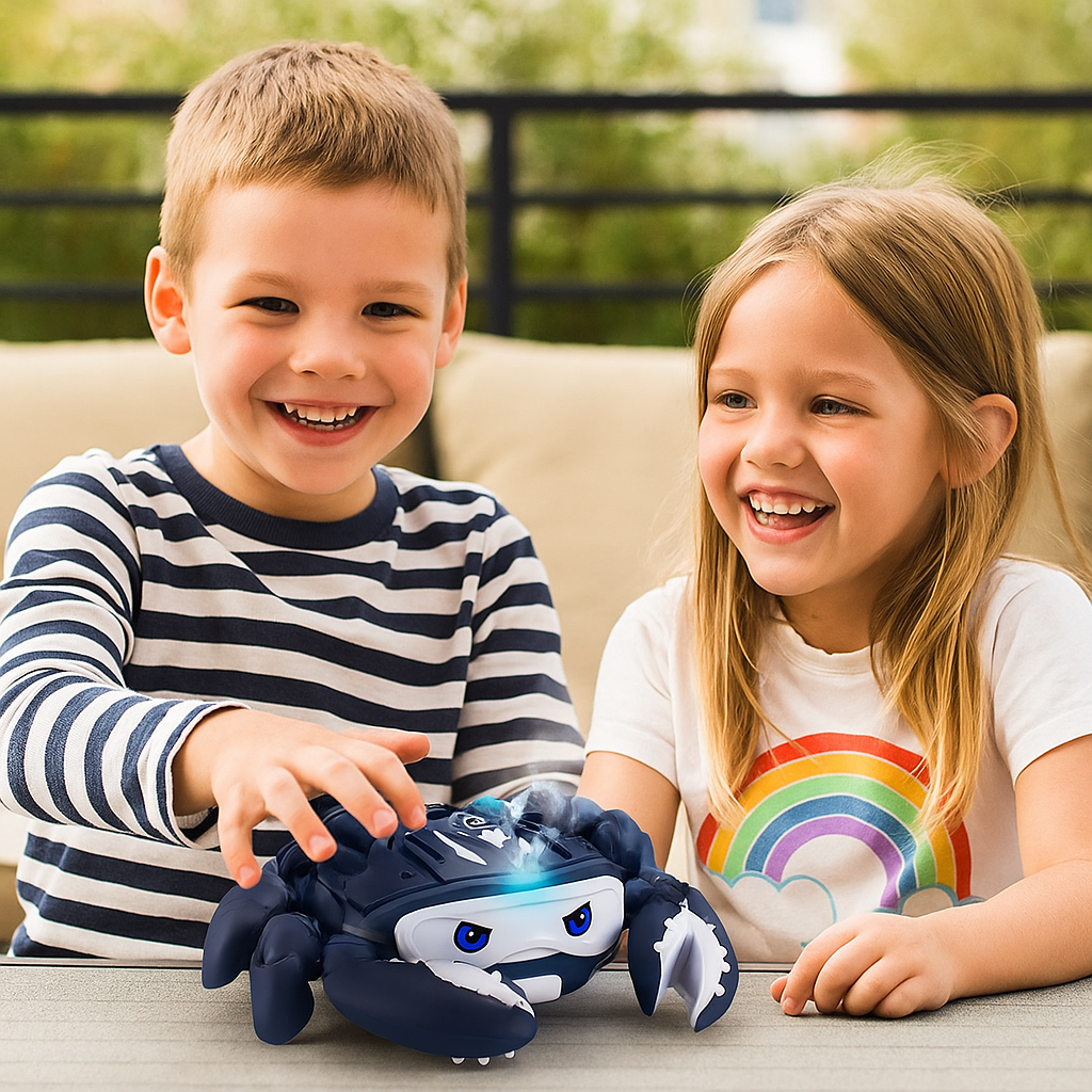 Leuchtende und Wasserdampf Sprühende Musik Krabbe