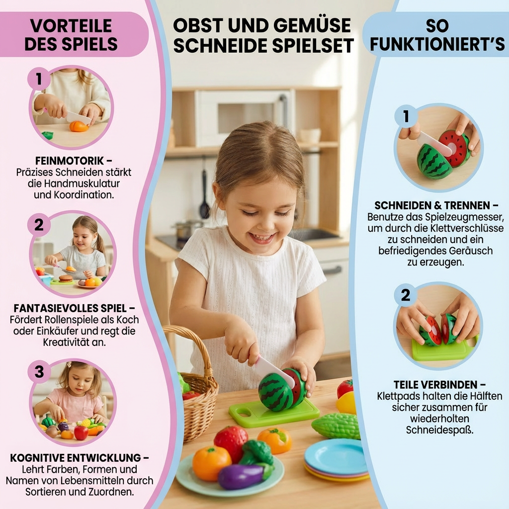 Obst und Gemüse Schneide Spielset
