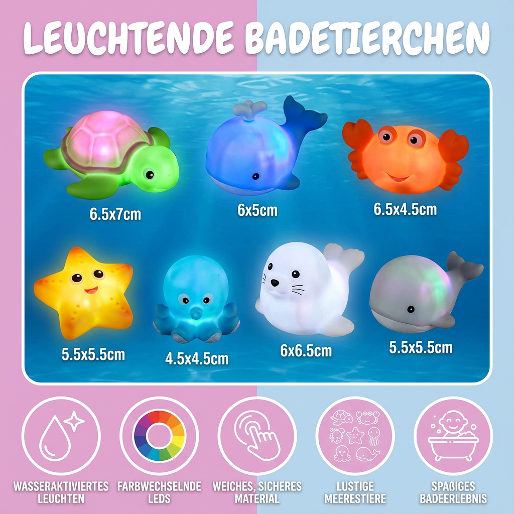 Leuchtende Bade Tierchen