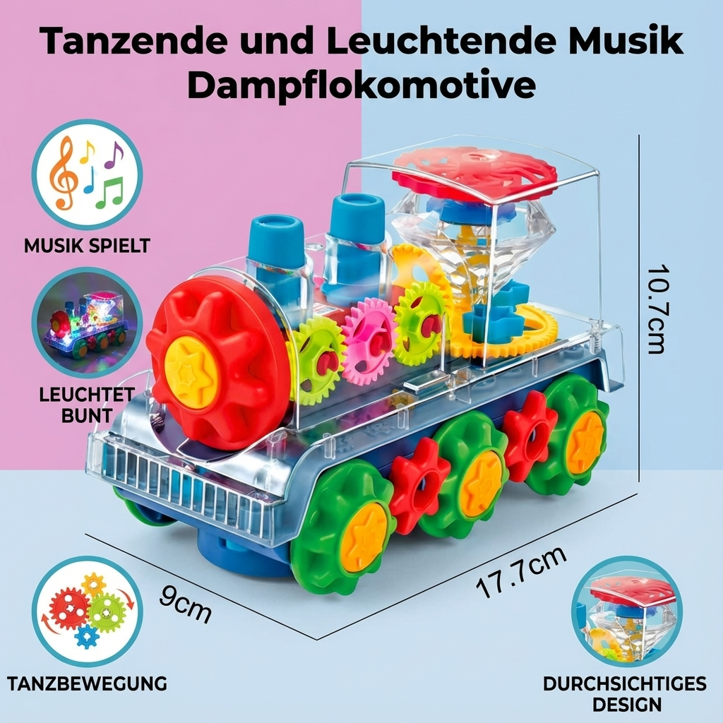 Tanzende und Leuchtende Musik Dampflokomotive