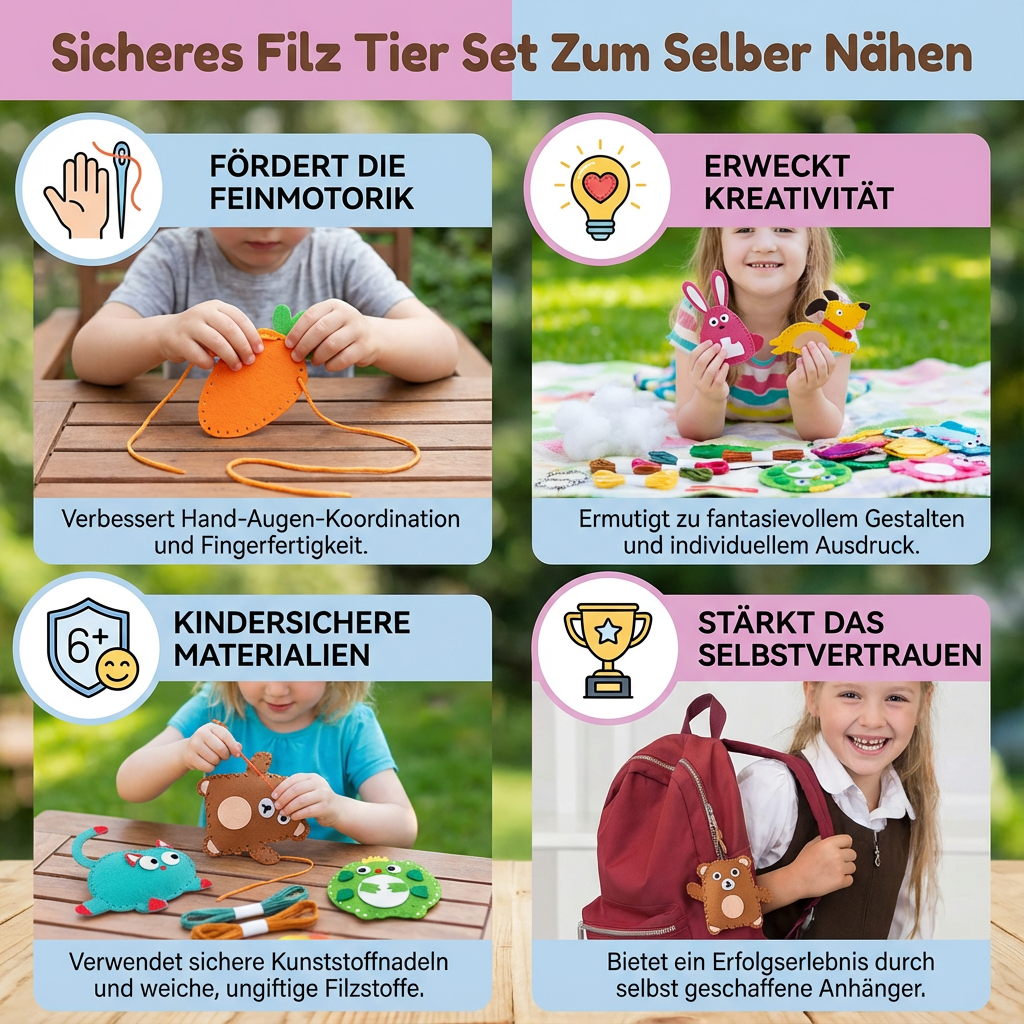 Sicheres Filz Tier Set Zum Selber Nähen