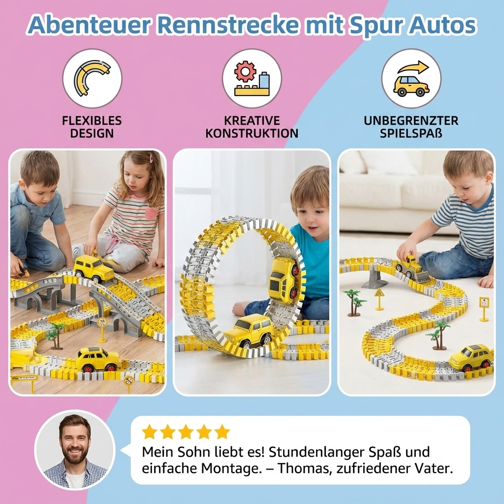 Abenteuer Rennstrecke mit Spur Autos