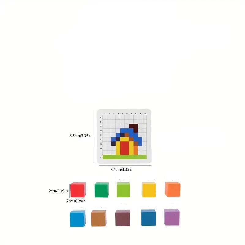 Montessori Farb- Buchstaben und Zahlen Spiel aus Holz