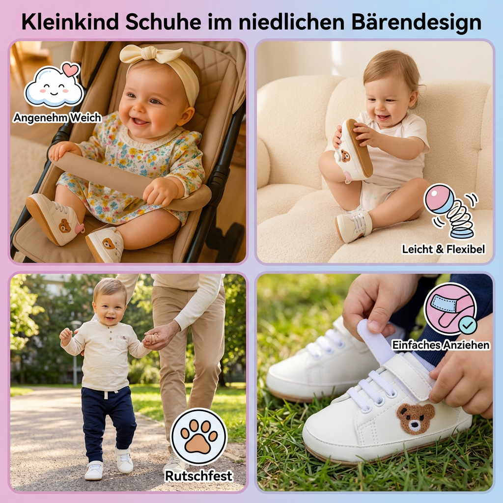 Kleinkind Schuhe im niedlichen Bärendesign