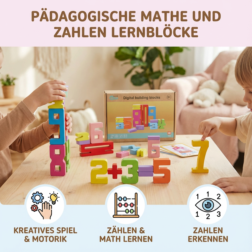 Pädagogische Mathe und Zahlen Lernblöcke