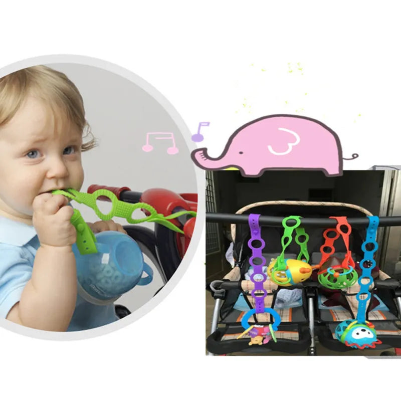 Verstellbares Silikonband für Schnuller, Beißringe & Flaschen