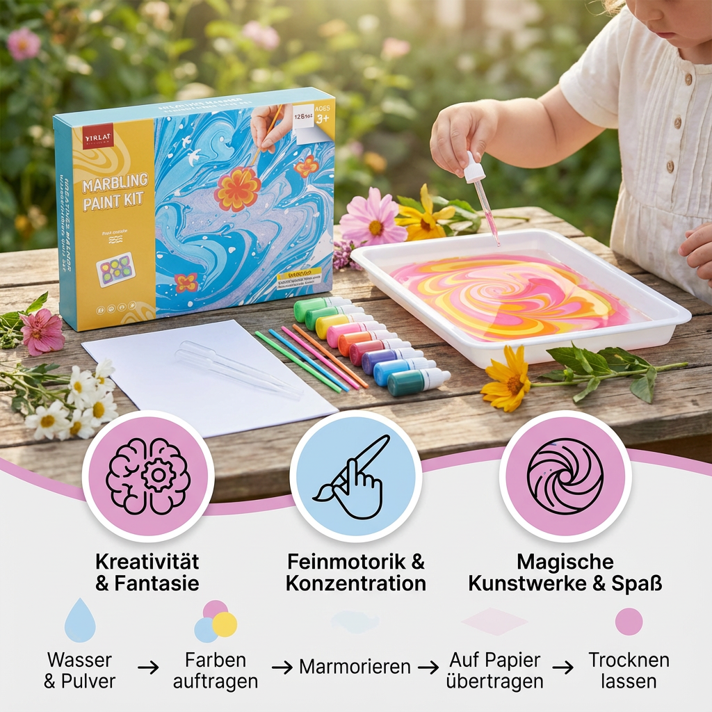 Kreatives Marmor Wasserfarben Spiel Set