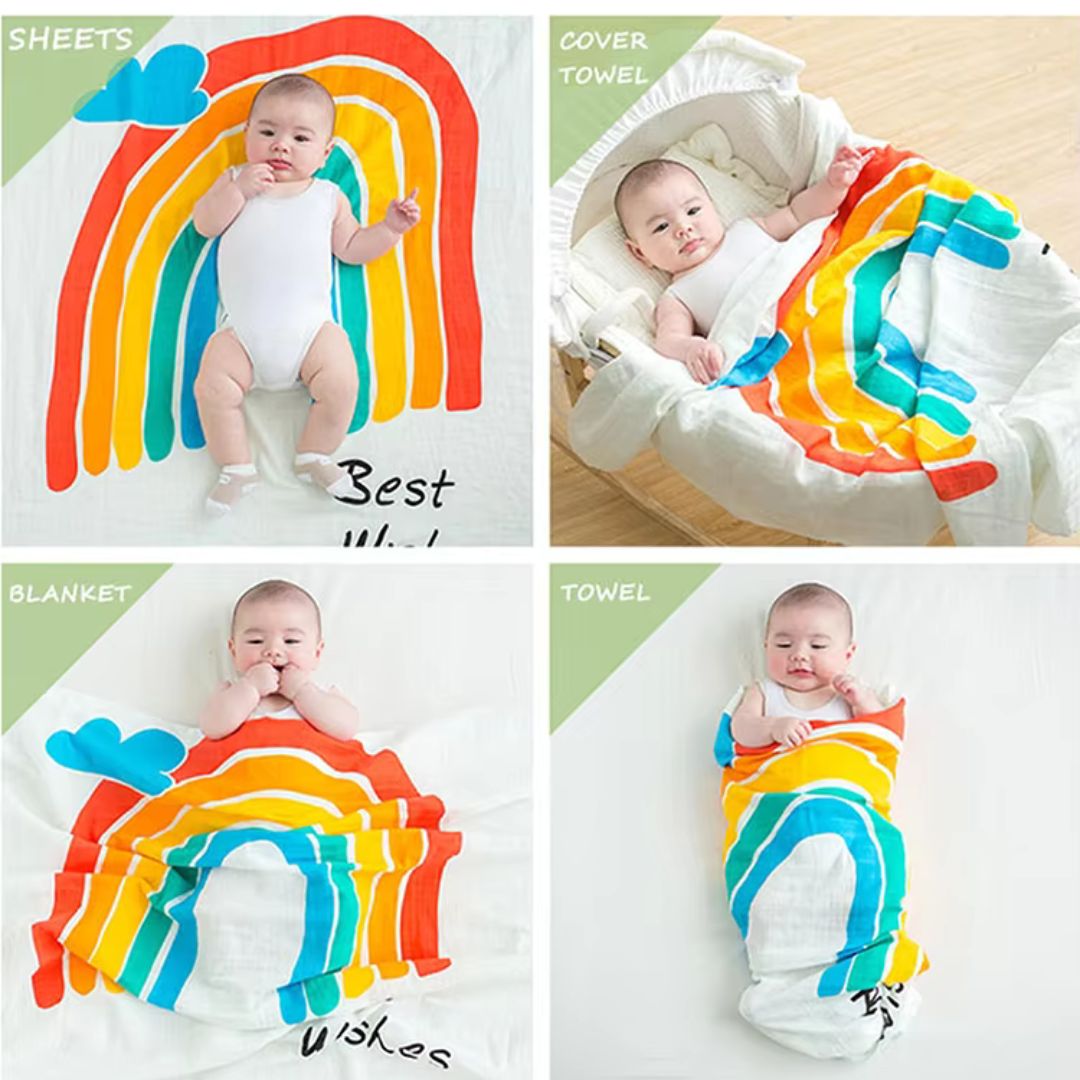 Baby Decke und Musselin Swaddle Tuch für Neugeborene