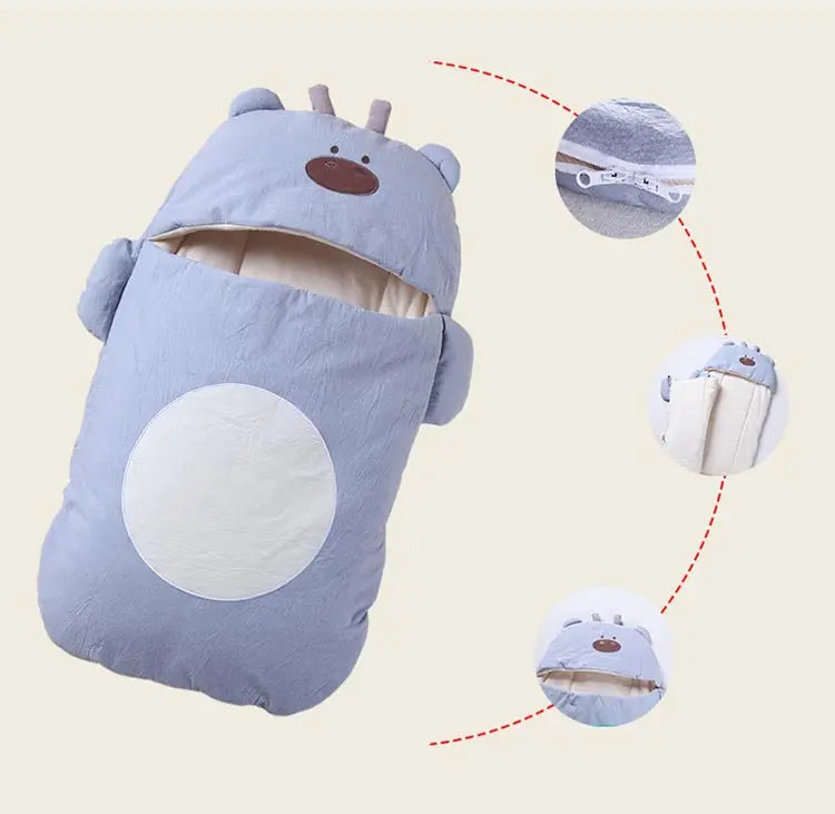 Weicher Baby Schlafsack mit Kapuze für Neugeborene und Kleinkinder