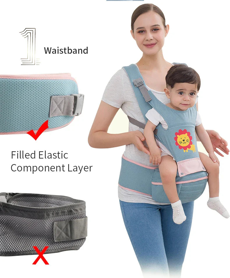 Babytrage mit Hüftsitz – Ergonomische Tragehilfe für Neugeborene & Kleinkinder