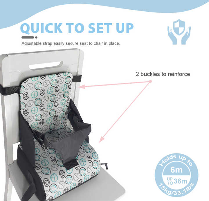 Reise Hochstuhl für Babys – Tragbarer Sitzerhöher mit Gurt & Umhängetasche