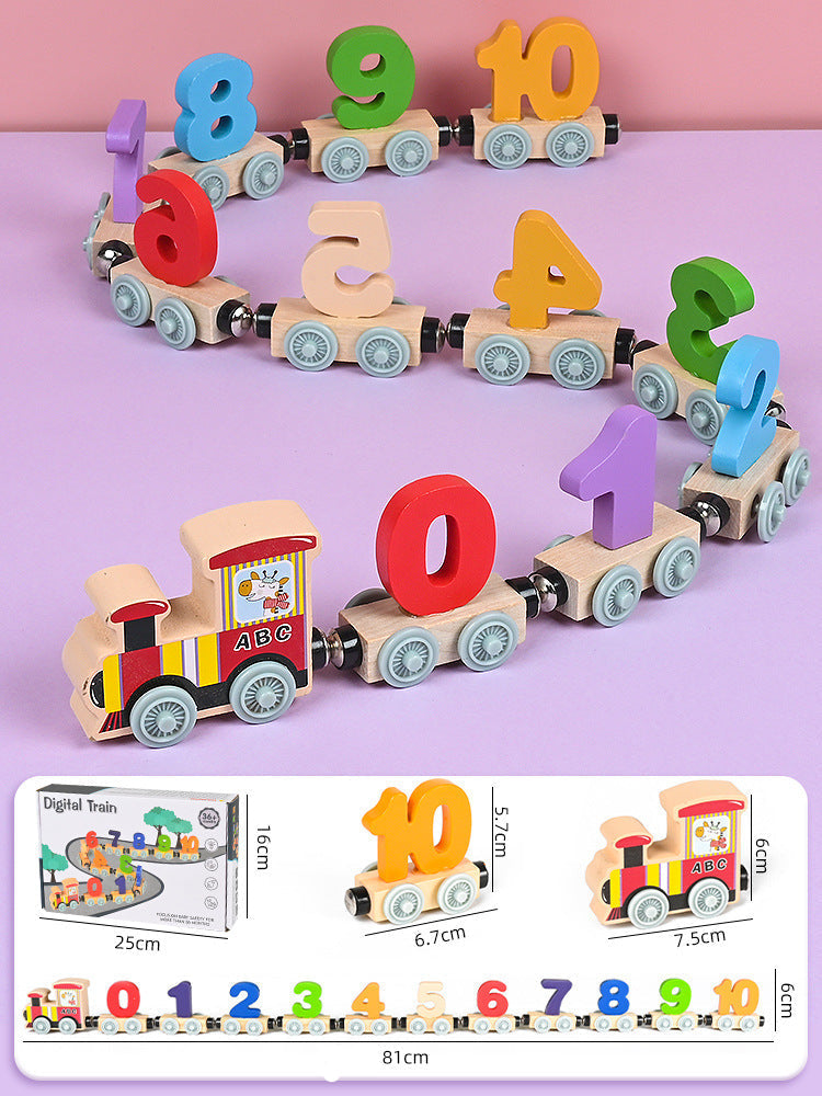 Magnetischer Montessori Lernzug aus Holz