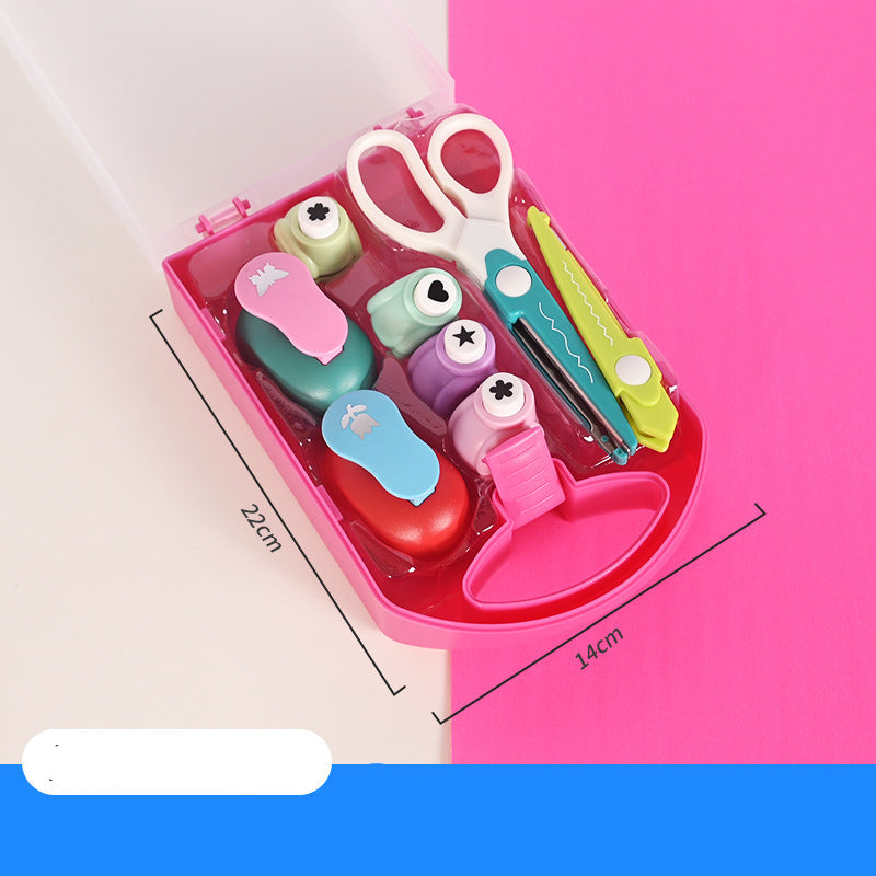 Sicheres Bastelset für Kinder mit Scheren und Stanzer