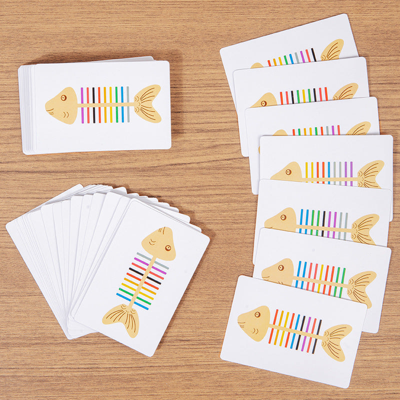 Montessori Fischgräten Farben Ordnungsspiel für Kinder