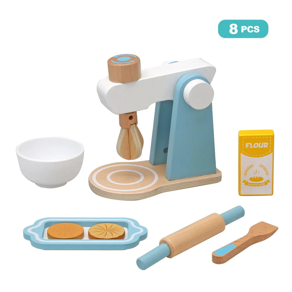 Blender Küchenmaschine – Holz Spielküche Set für Kinder