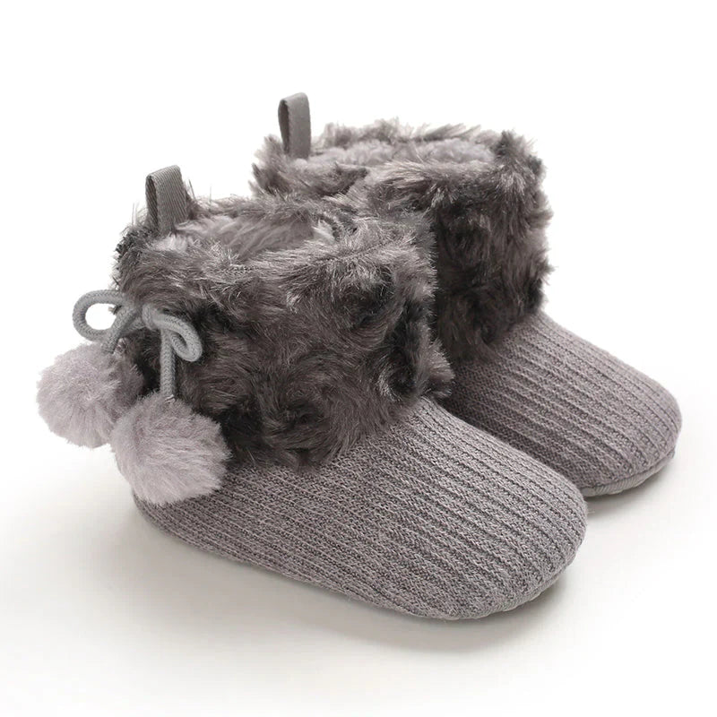 Warme Baby-Winterstiefel – Weiche, gefütterte Hausschuhe mit rutschfester Sohle