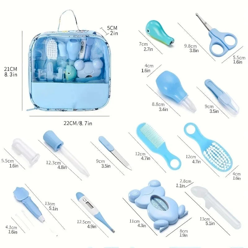 Baby Pflege Set mit Thermometer, Bürste und Nagelknipse