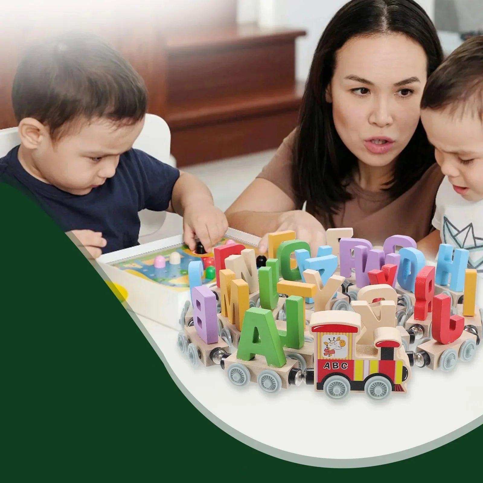 Magnetischer Montessori Lernzug aus Holz