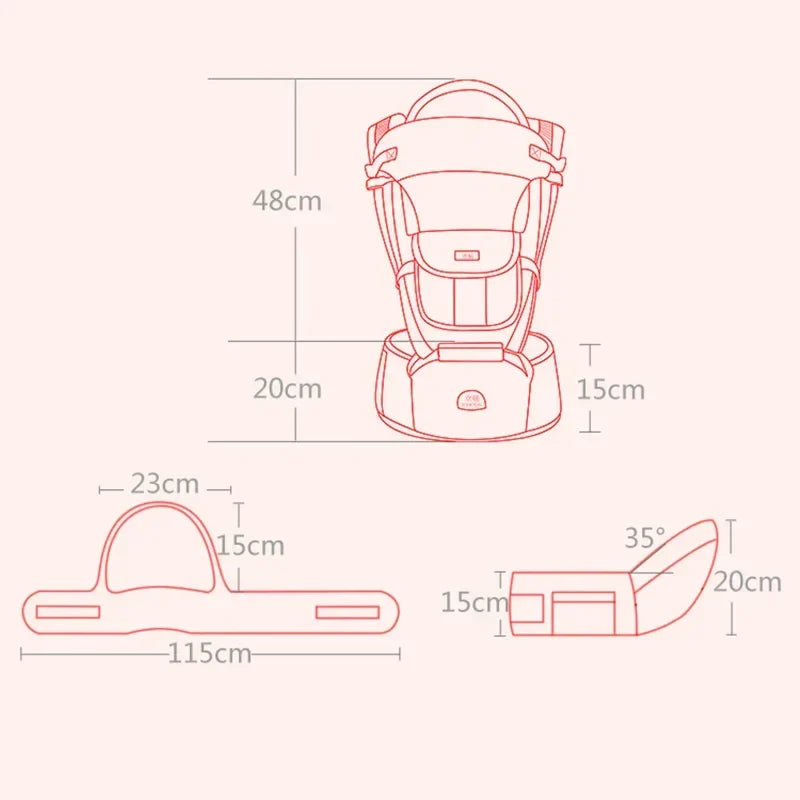 Baby Tragehilfe 3-in-1 – Ergonomischer Tragegurt für Neugeborene