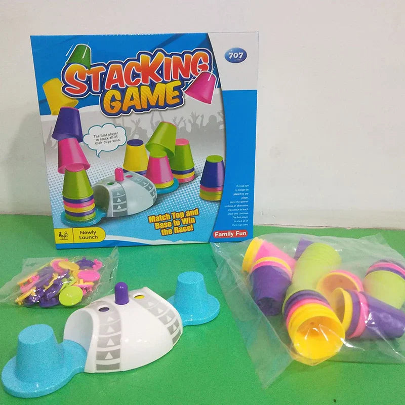 Rennen um die Spitze – Stapelspiel für Kinder mit bunten Bechern