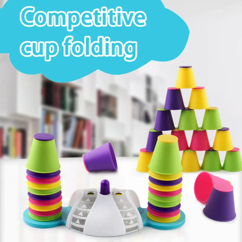 Rennen um die Spitze – Stapelspiel für Kinder mit bunten Bechern