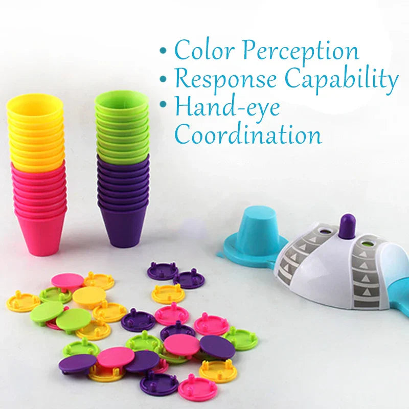 Rennen um die Spitze – Stapelspiel für Kinder mit bunten Bechern