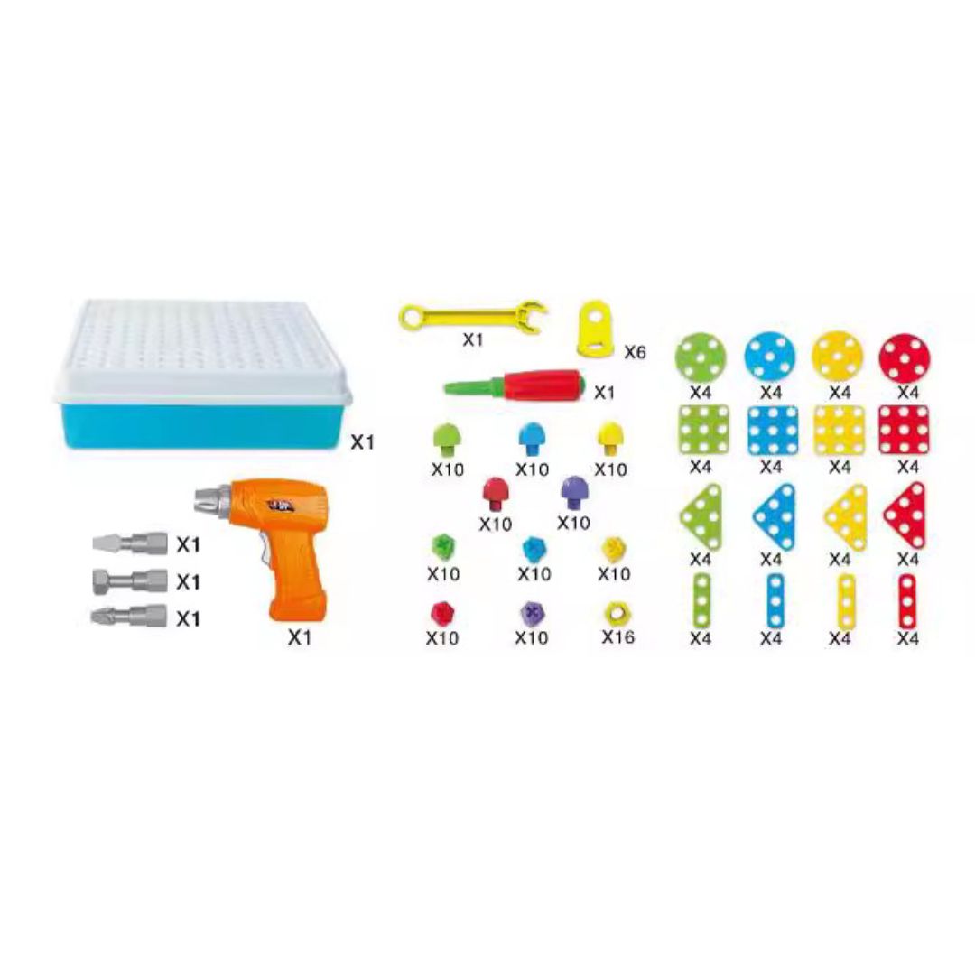 Bausteinschrauben Werkzeugkasten für Kinder