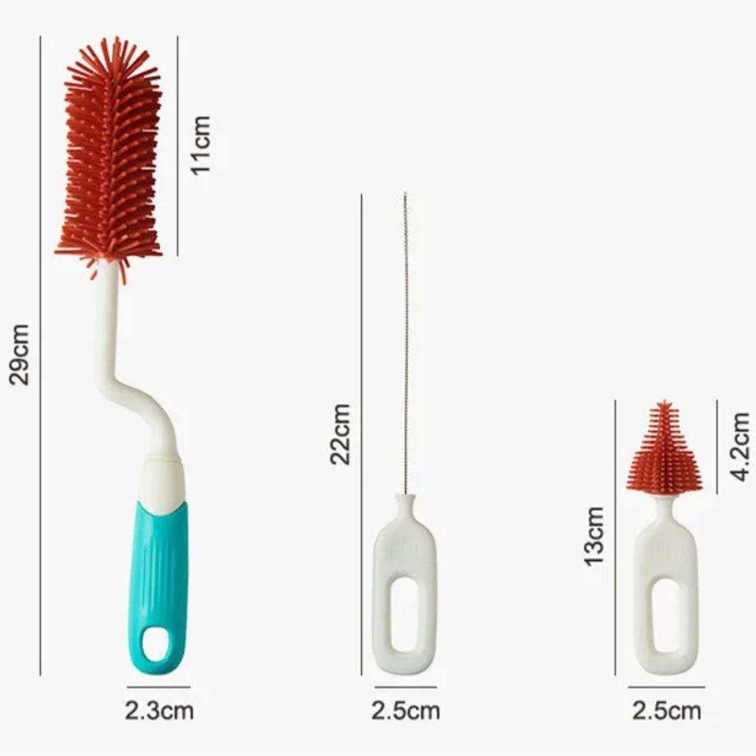 Flaschenbürsten Set für Babyflaschen – 5-teiliges Reinigungsset mit Halter