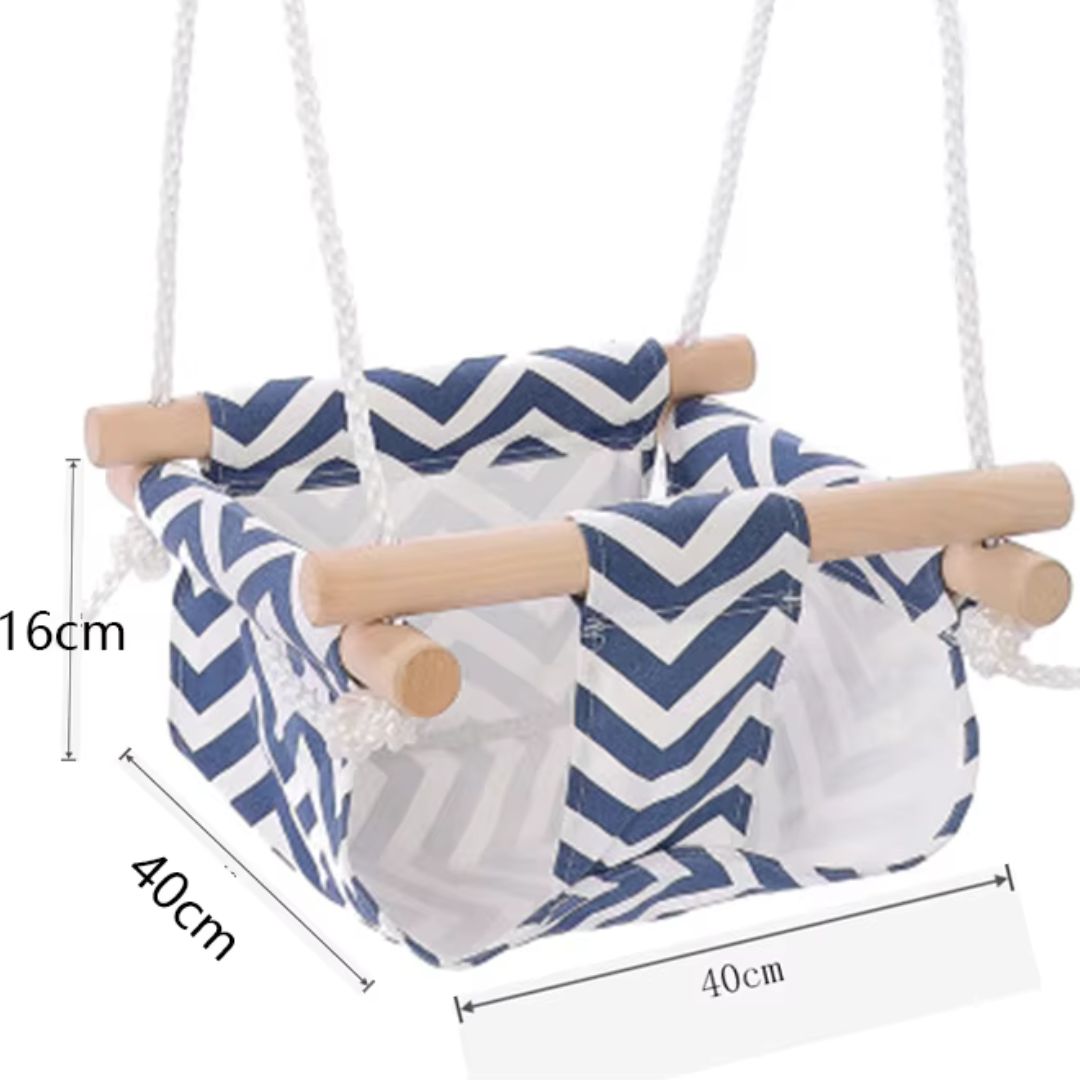 Baby Hängesessel – Weicher Kinderhängesessel mit Holzrahmen und Kissen