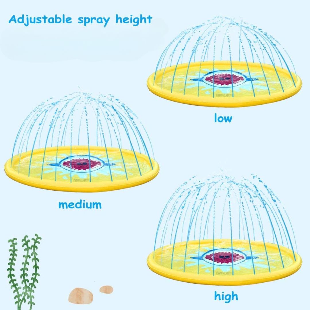 Shark Splash Sprinkler-Matte für Kinder – Aufblasbare Wassermatte