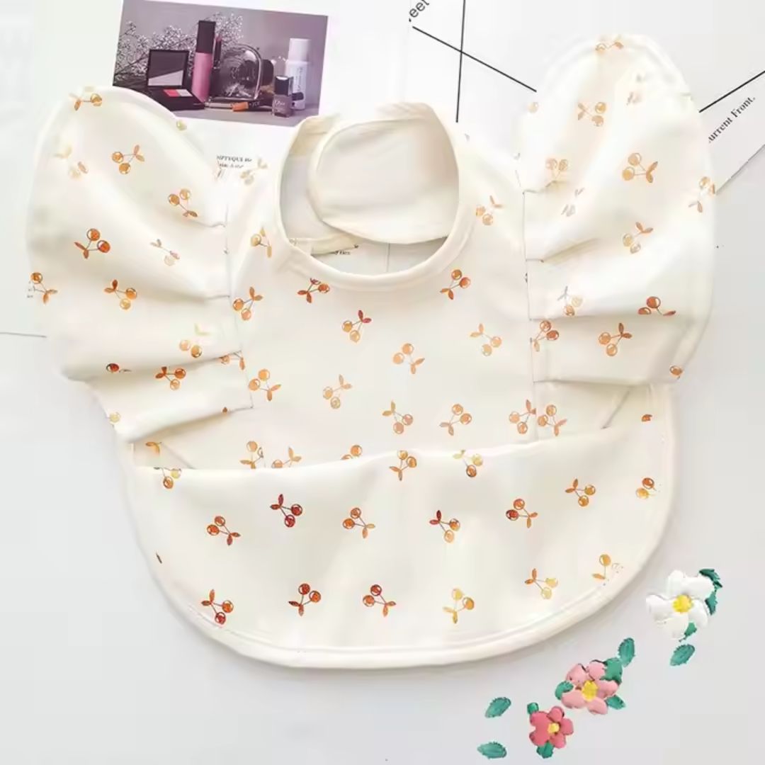 Baby Lätzchen mit Ärmeln – Wasserdichtes Esslatz mit Auffangtasche