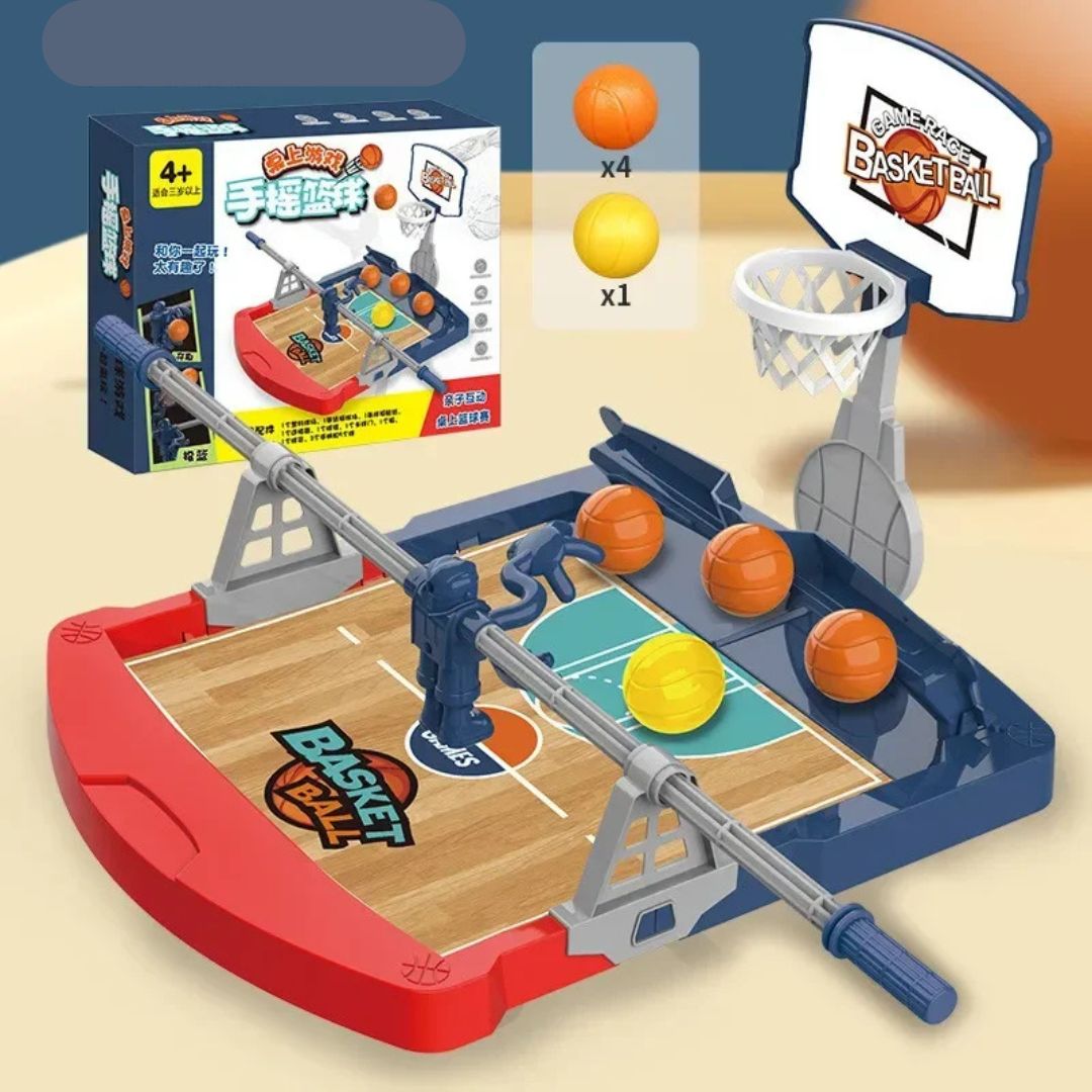 Interaktives Tisch-Basketballspiel mit Schussmechanismus