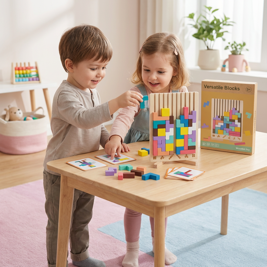 Montessori Holz Baustein und Formen Spiel