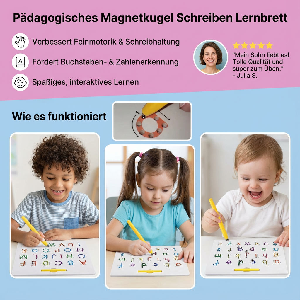 Pädagogisches Magnetkugel Schreiben Lernbrett