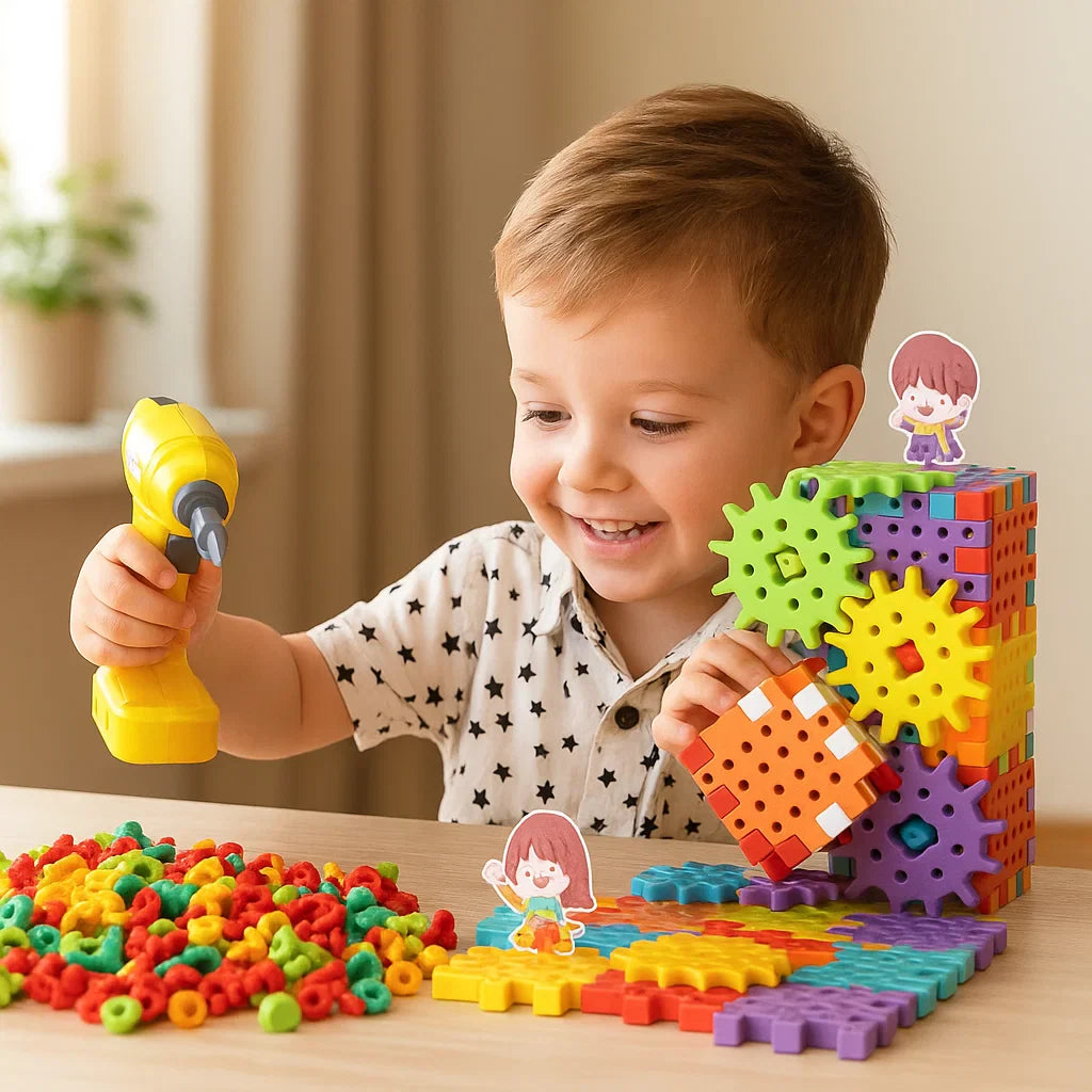 Montessori 3D Zahnrad und Puzzle Spielsteine