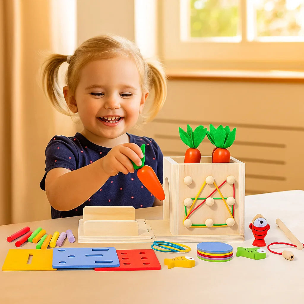 6in1 Montessori Holz Formen und Figuren Lernspiel Würfel