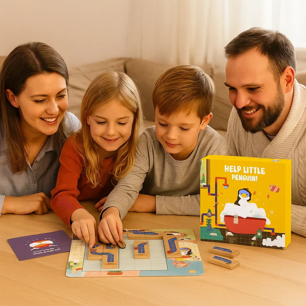 Pinguin Dusch Labyrinth Rätsel Spiel - Logisches Denken Fördern!