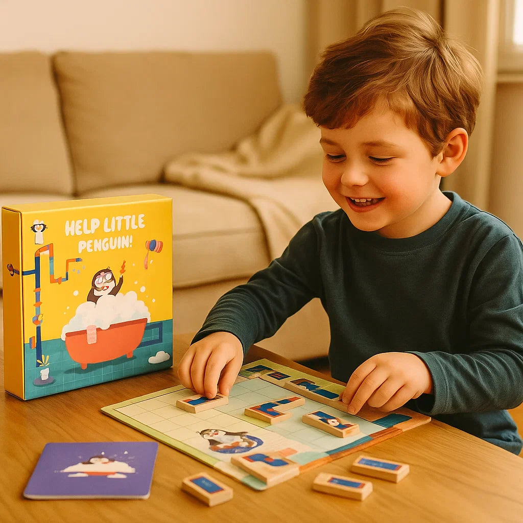 Pinguin Dusch Labyrinth Rätsel Spiel - Logisches Denken Fördern!