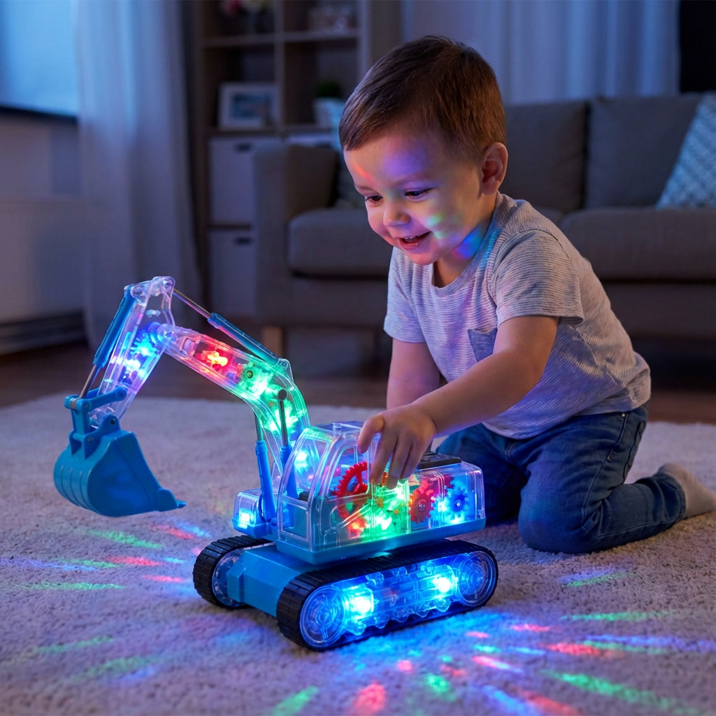 Tanzender und Leuchtender Musik Bagger