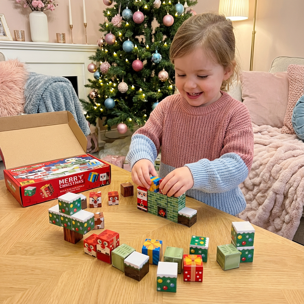 Weihnachtliche Magnet Würfel Bausteine