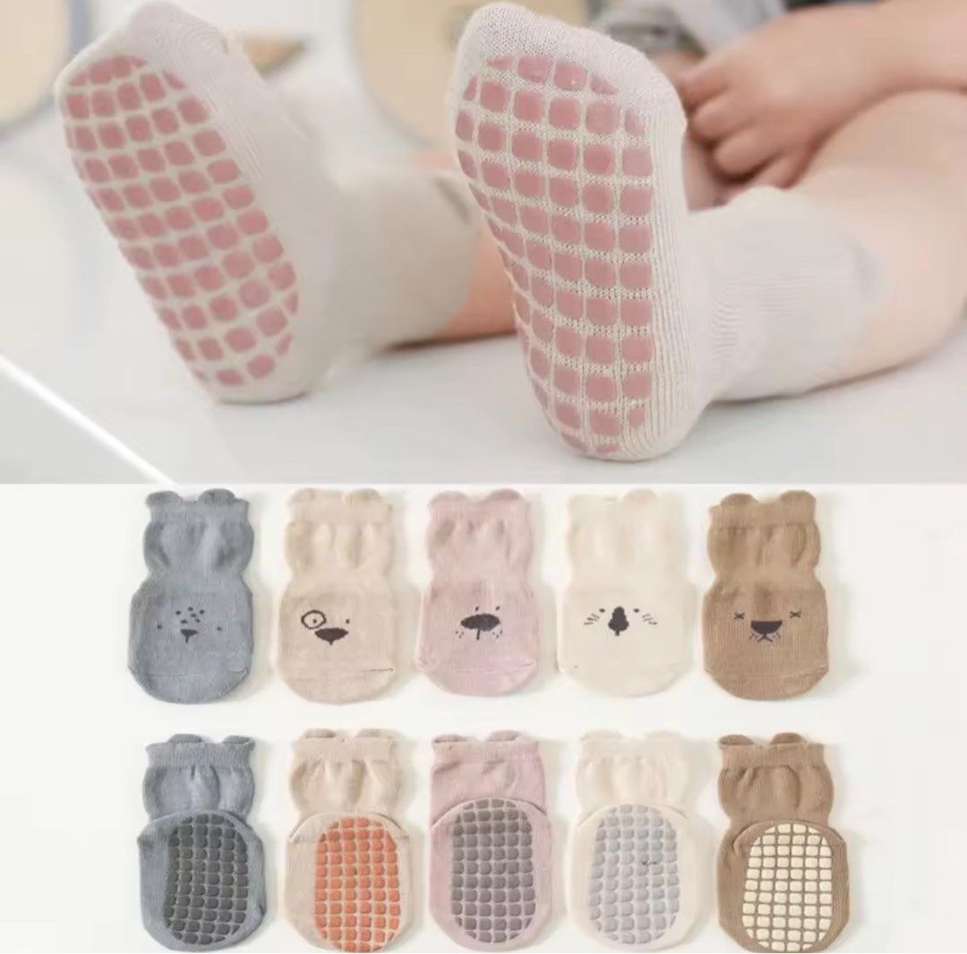 3er-Pack Rutschfeste Babysocken mit Gummigriff