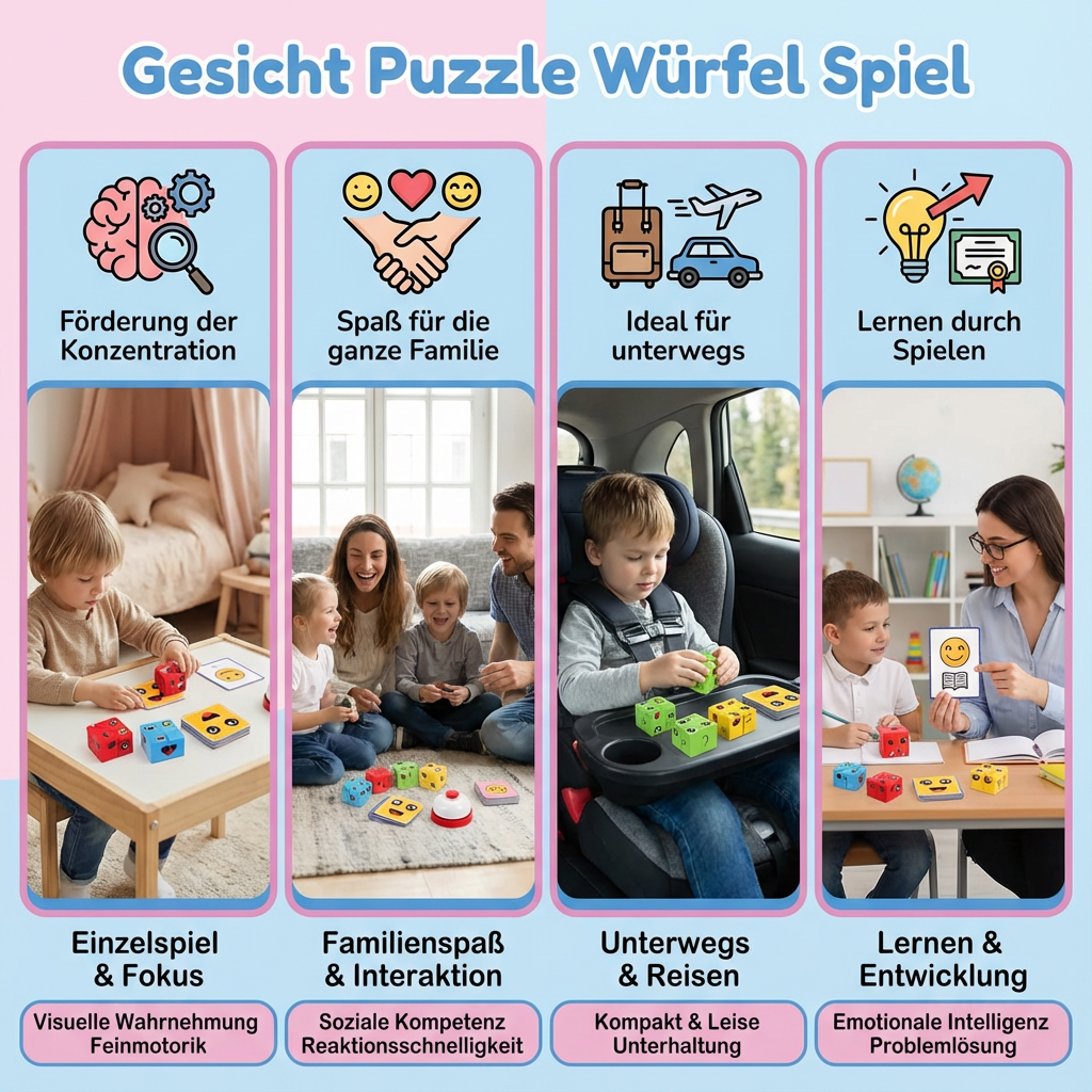 Gesicht Puzzle Würfel Spiel