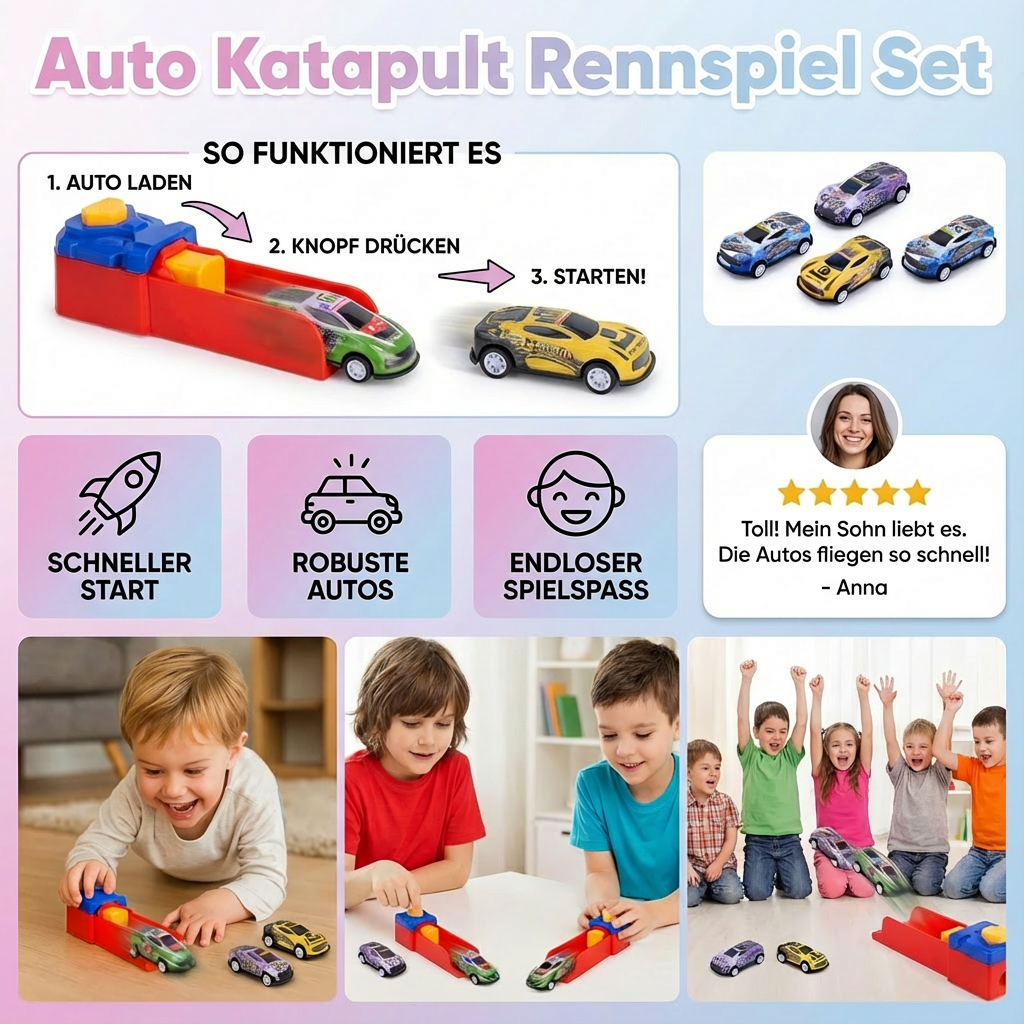 Auto Katapult Rennspiel Set