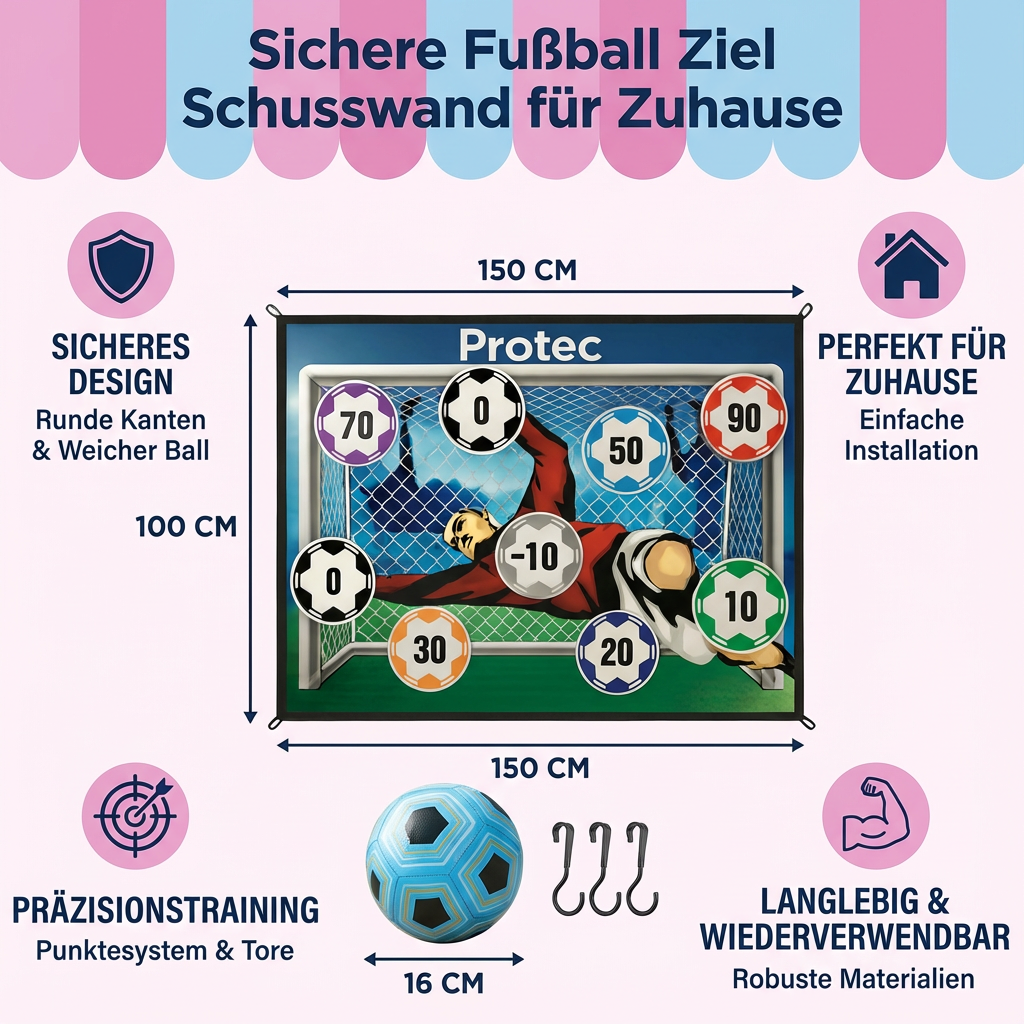 Sichere Fußball Ziel Schusswand für Zuhause
